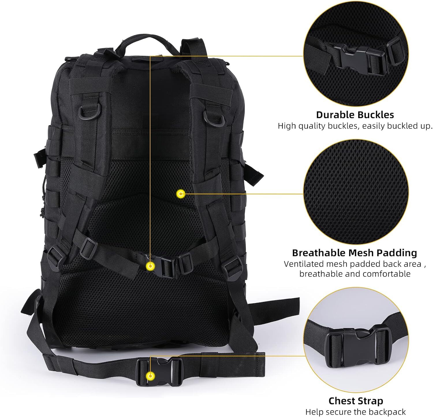 Military Tactical Backpack Large Army 3 Day Assault Pack Men Bugout Bag Rucksack