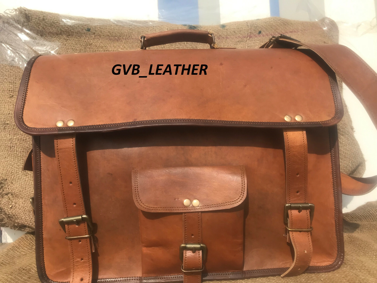 New Handmade Solid Leather New Messenger Satchel Shoulder Laptop Bag For Men’s