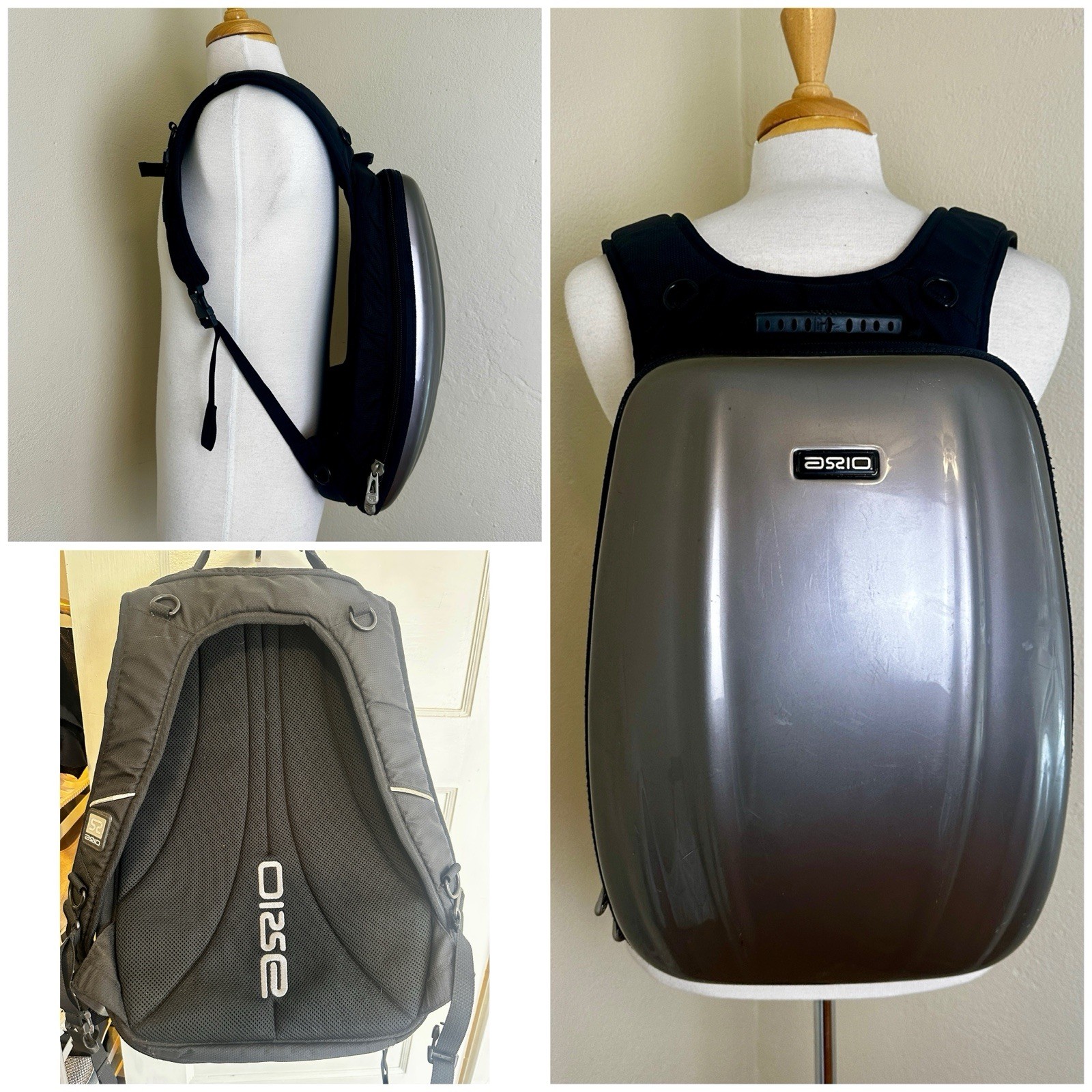 Axio Harodesign Hardshell Hardcase Backpack Motorcycle Laptop Slate Gray Silver