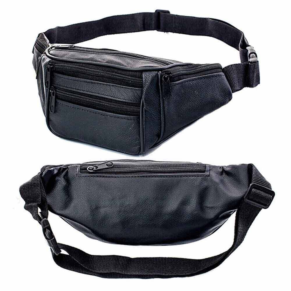 Bum Bag Leather Fanny Pack Unisex  Money Pouch Sports Travel Waist Belt Wallet