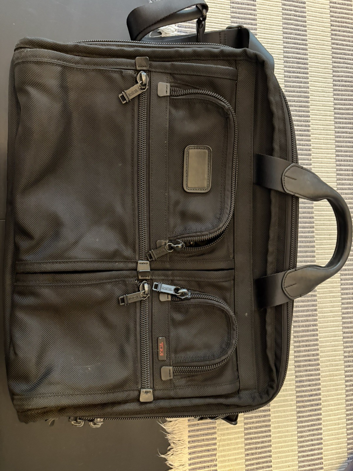 Tumi Alpha Briefcase 26114DH Business Bag Nylon Black Leather Laptop
