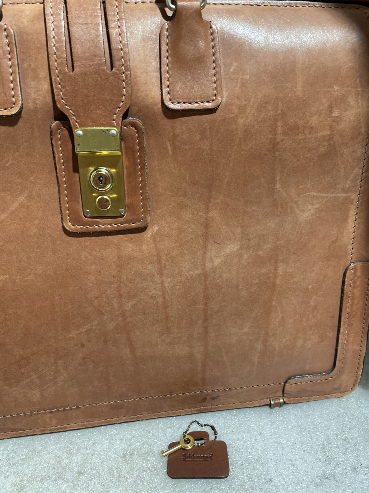 Schlesinger Brown Leather Briefcase