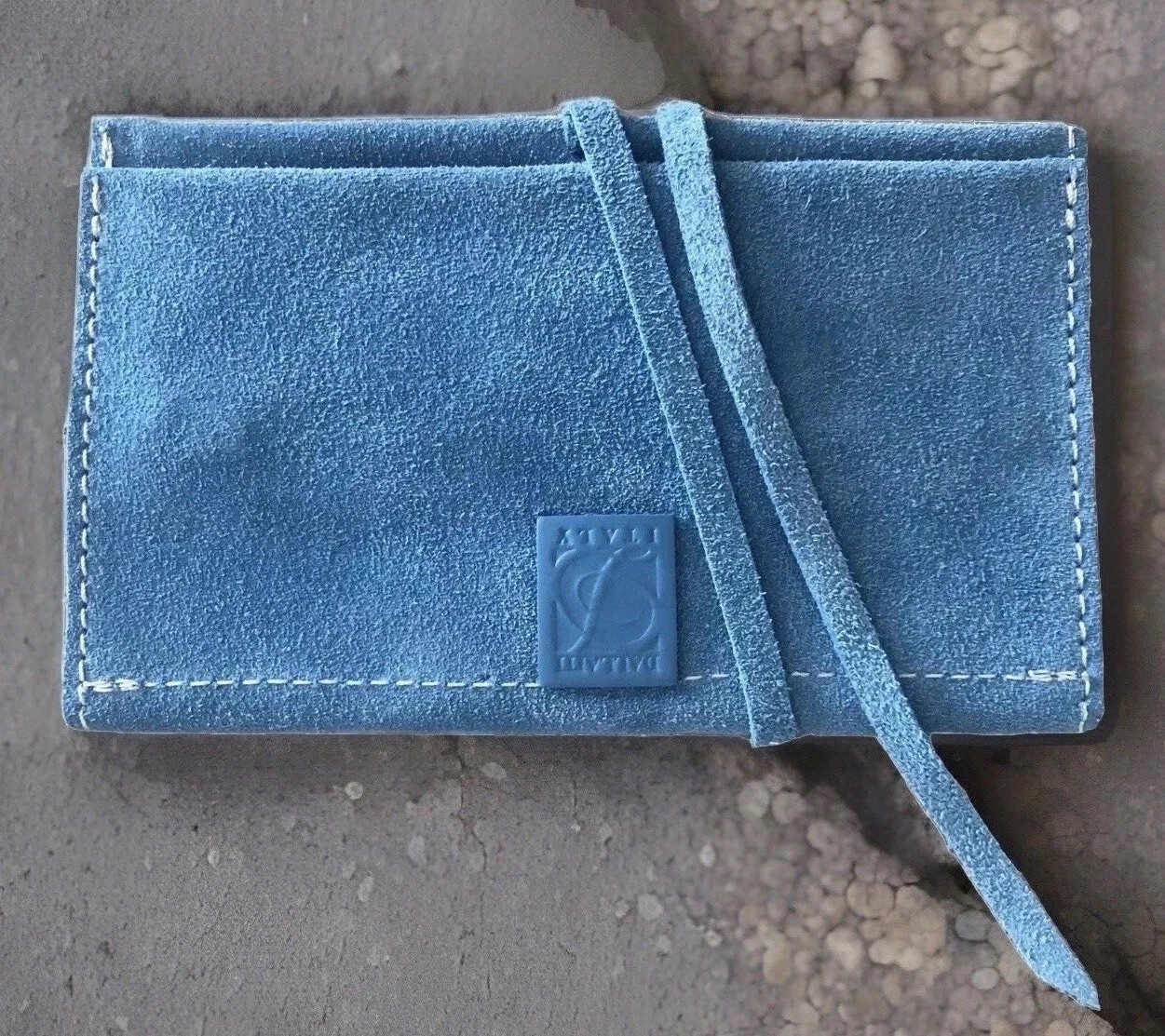 Dallaiti Italy Tobacco Case Blue Suede Leather NewNoTags
