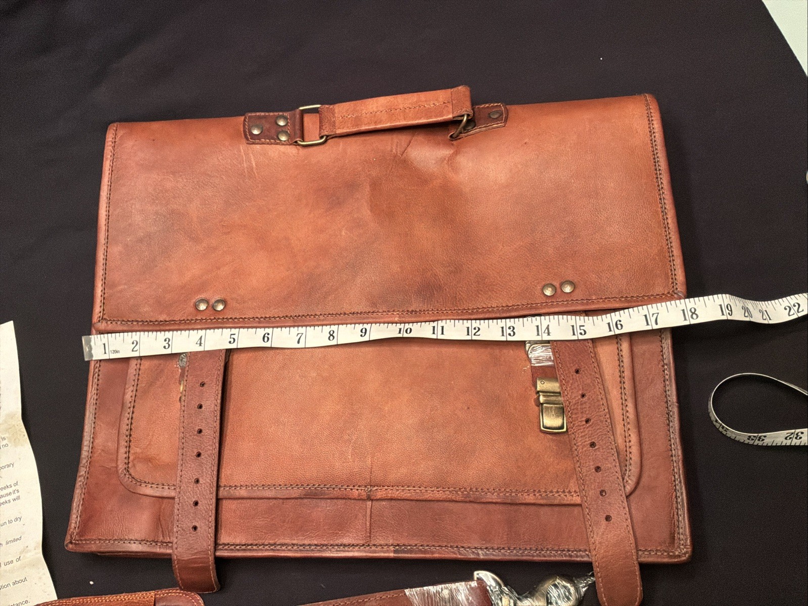 Komal’s Passion Leather Briefcase Brown Satchel Crossbody Messenger Bag GIFT IT!