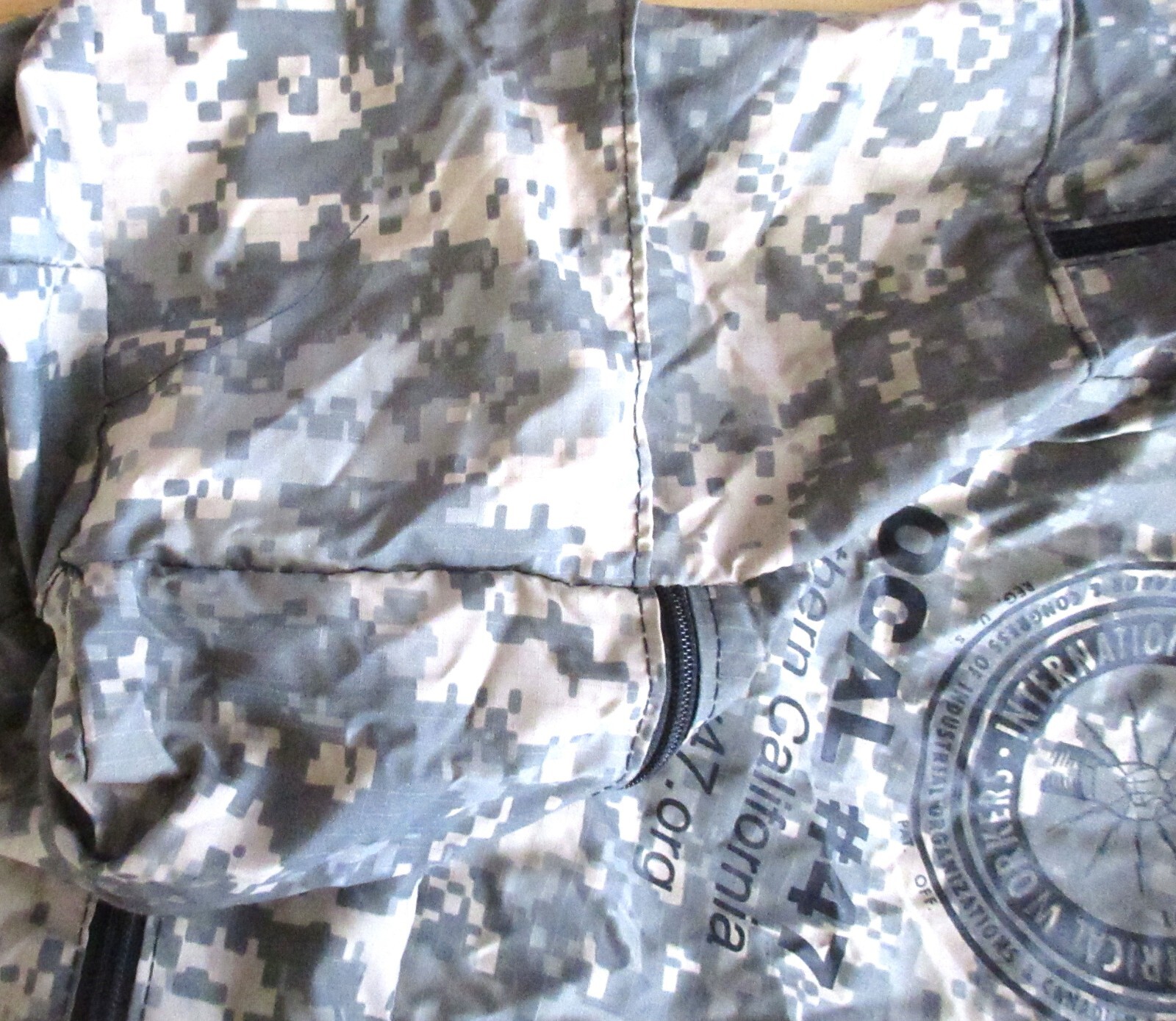 Nylon Camo Backpack and Hat with Local Electrical Union Logo