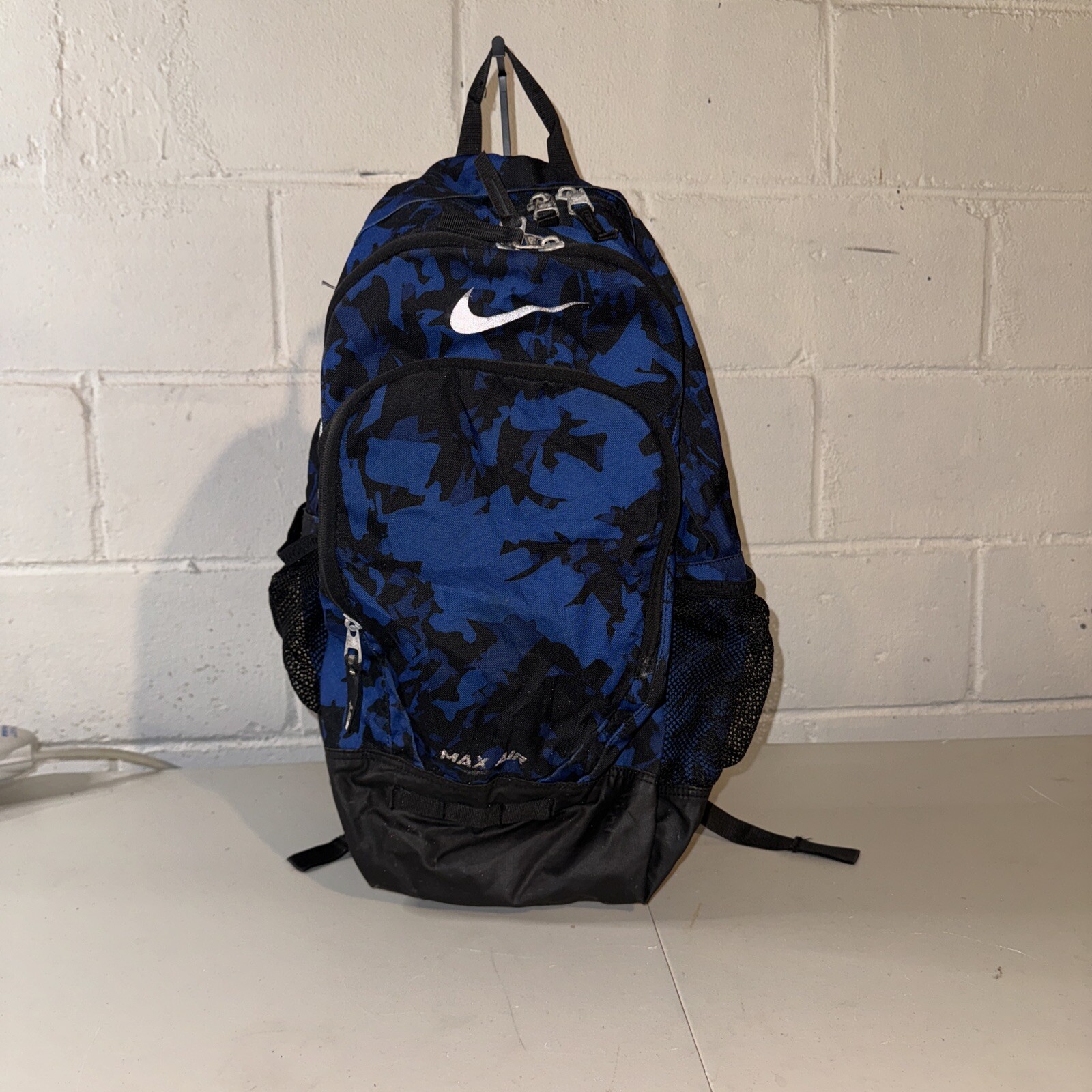 Nike Max Air Blue Camo Team Training Large Backpack Casual School Outdoors