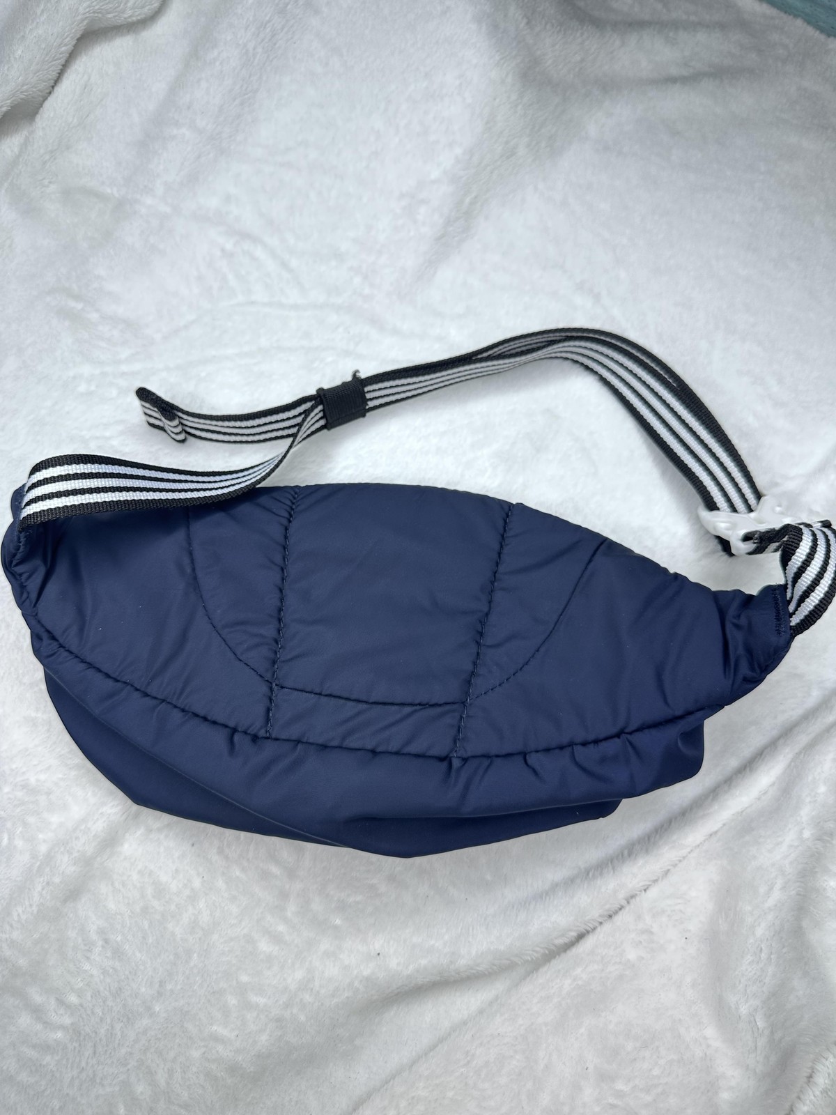 Adidas Belt Bag Mens Small Blue Padded Fanny Pack Zip Pockets Adjustable Strap