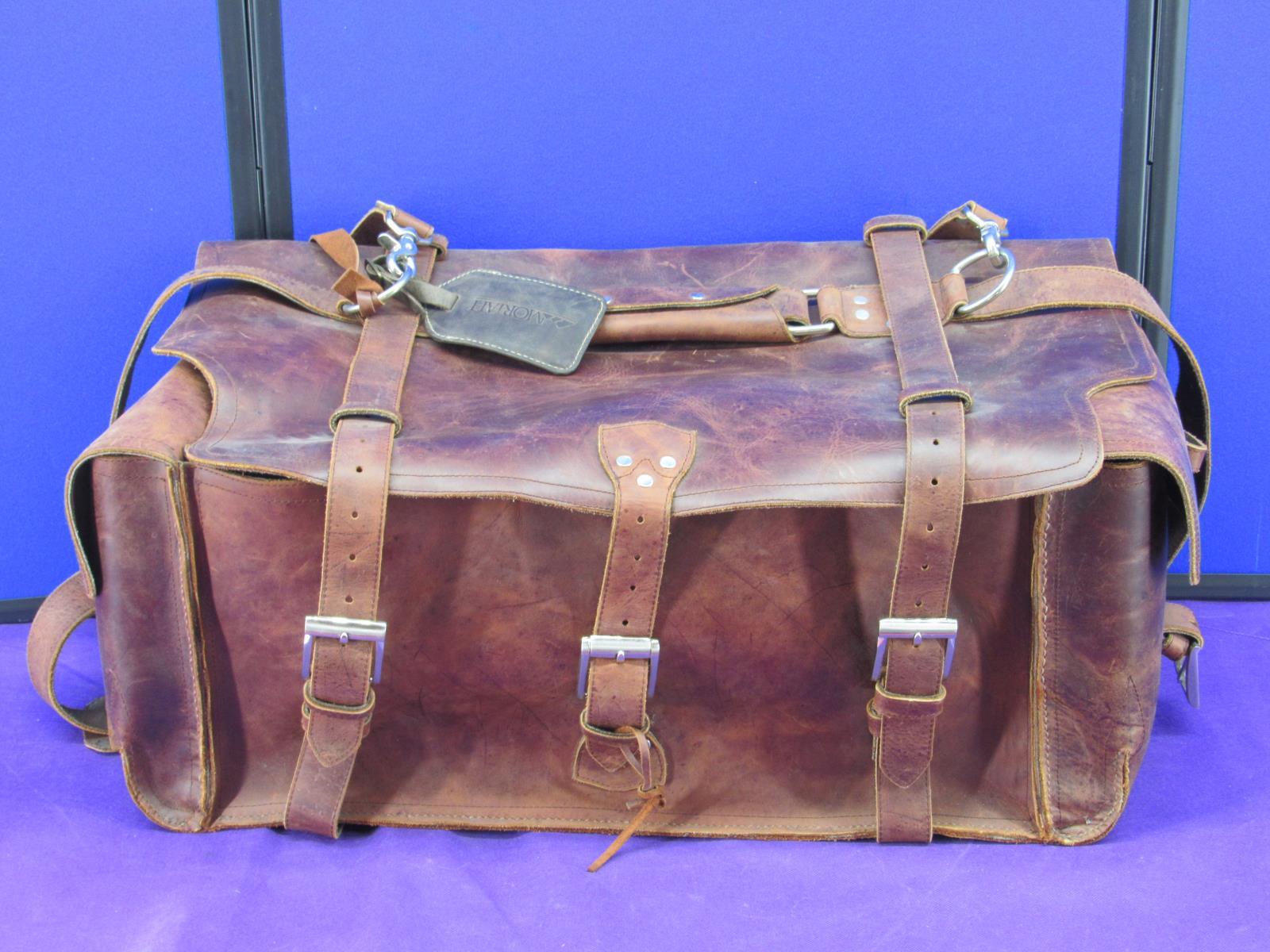 Moriah Genuine Rawhide Leather Duffle Bag Carry-On Luggage Straps 24″in x13x10