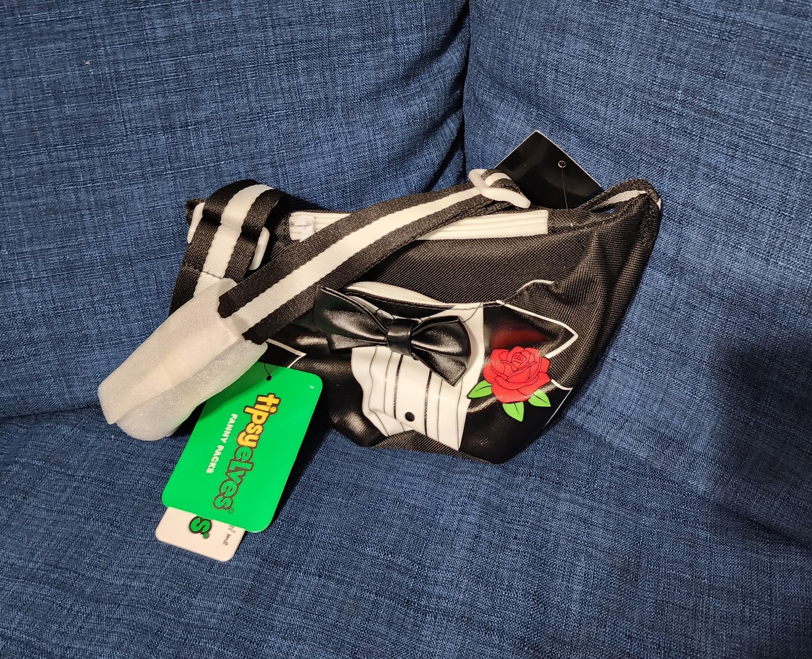 Tipsy Elves Tuxedo Fanny Pack Waist Bag Black White