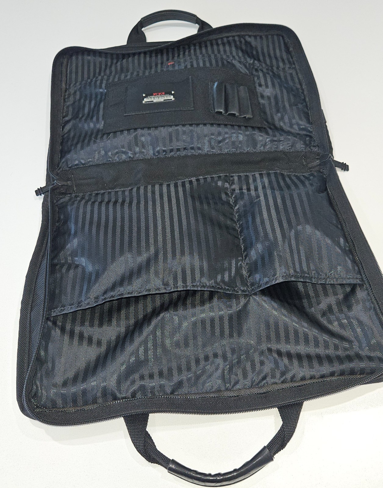 TUMI Black Ballistic Nylon Zip Around Expandable Document Organizer Briefcase