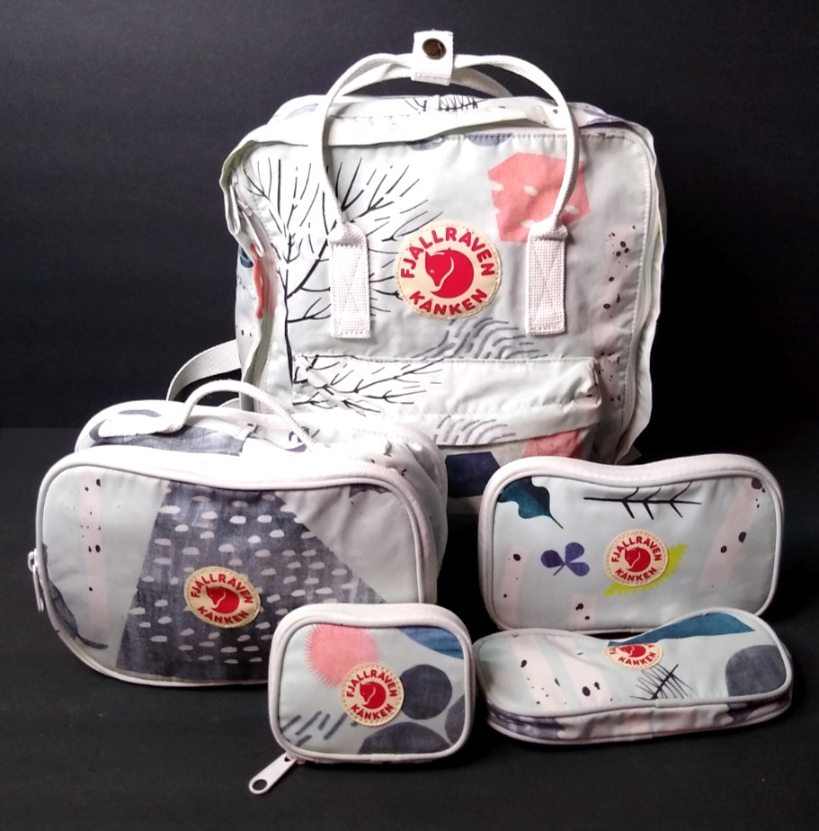 Fjallraven Kanken Art Birch Arctic Fox 5-Piece Collection Backpack Wallets Cases