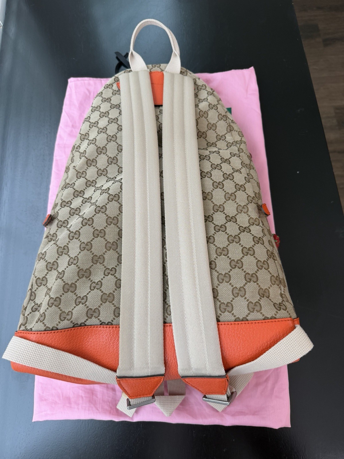 Gucci x The North Face GG Pattern Zip Backpack Beige Brown Orange