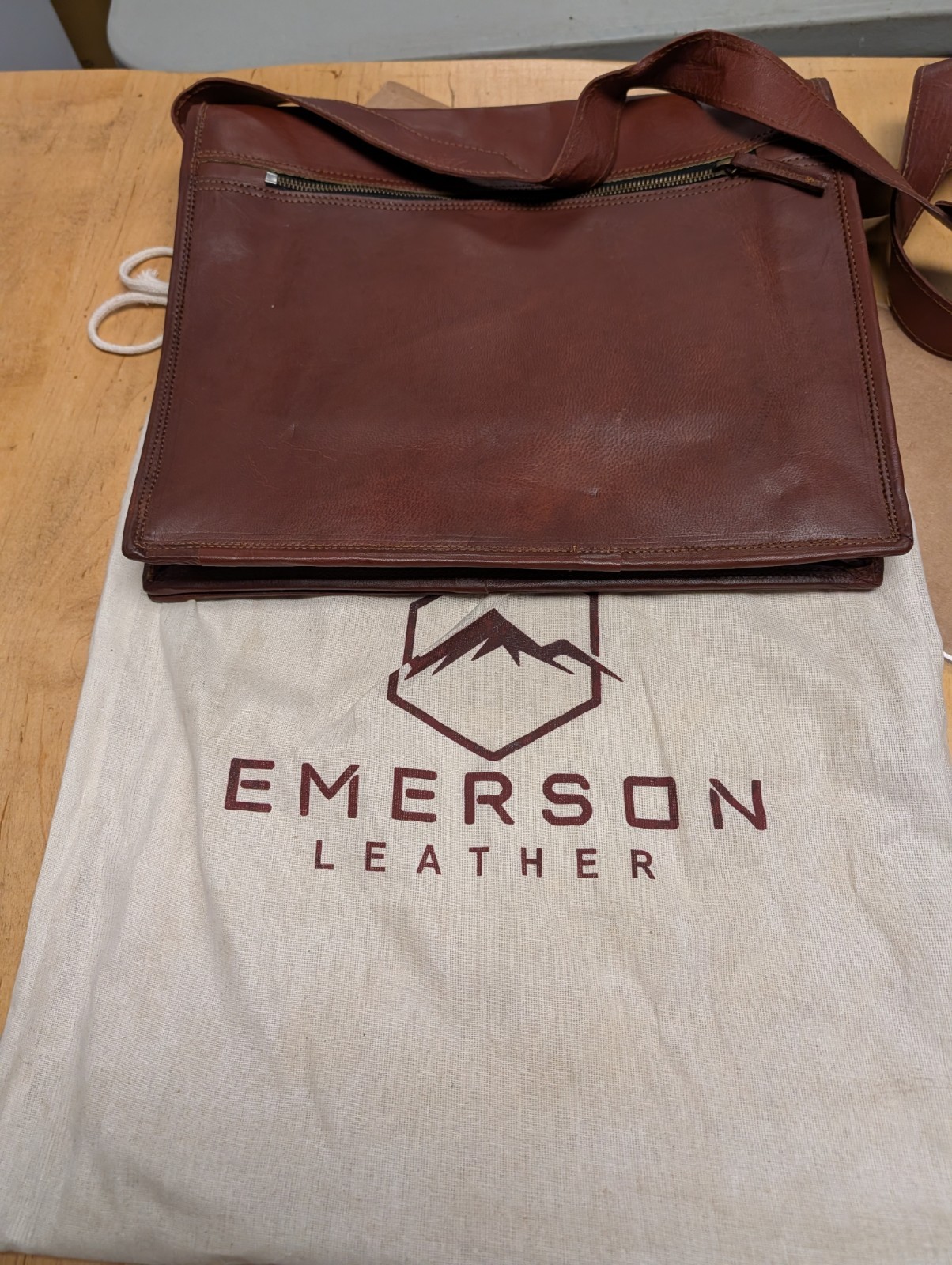 Emerson Leather Saddle Bag Work, Computer New