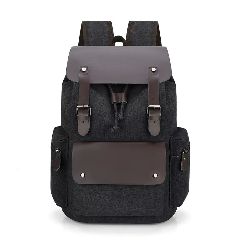 Vintage Canvas Backpack Rucksack Men Women Travel Laptop School Hiking Bag Large