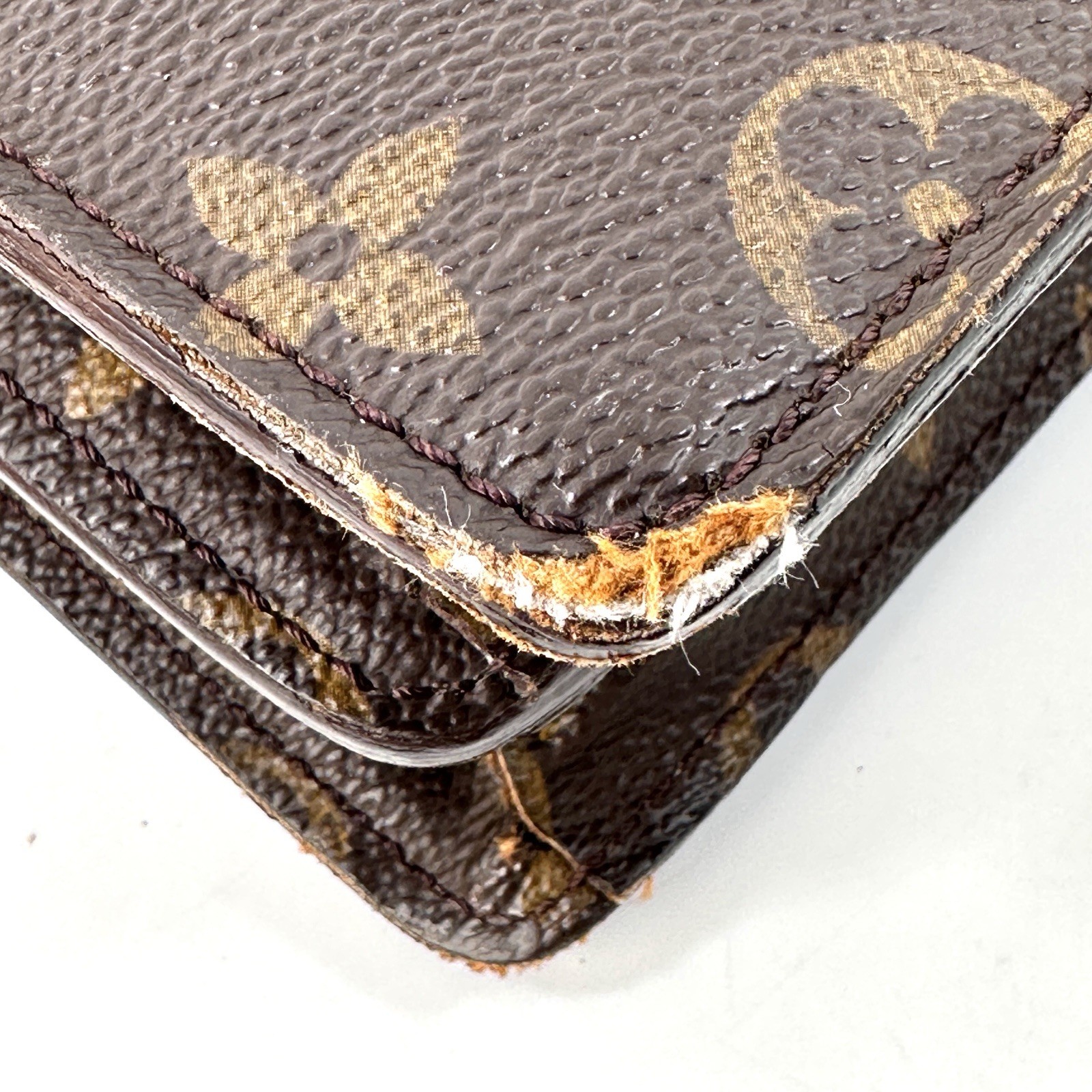 Louis Vuitton Monogram Briefcase Business Bag PVC Brown Authentic