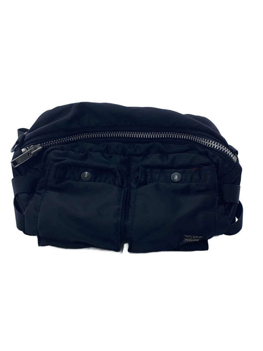 Authentic PORTER TANKER Waist Bag Nylon Black 16cm High 11.5cm Depth