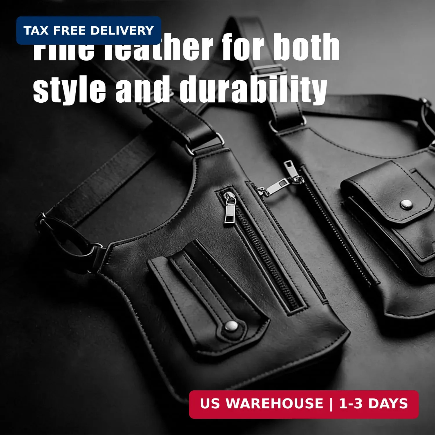 Double Shoulder Armpit Chest Bag for Men,Adjustable Shoulder Underarm Bag Hidden