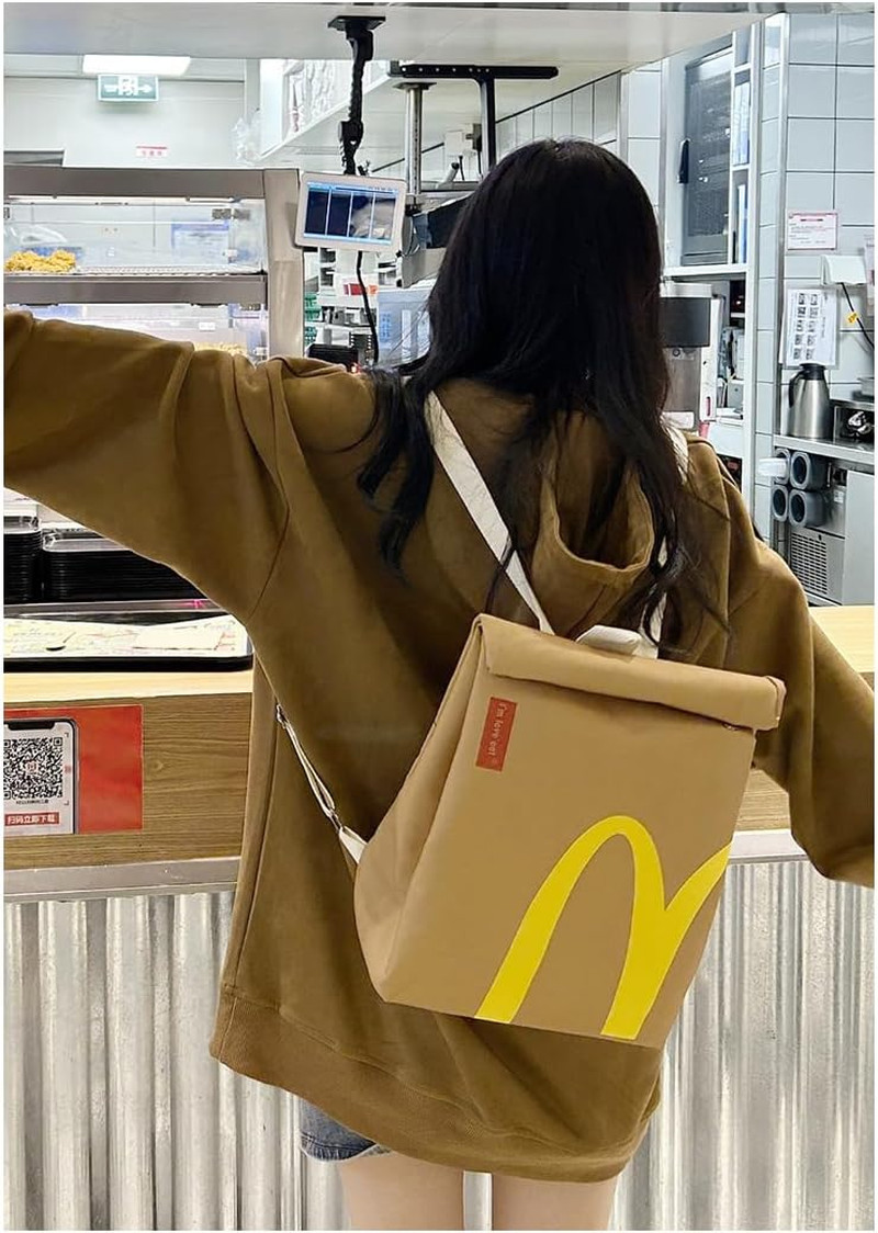 Classic Funny Retro Paper Bag Large Capacity Backpack Cute Personalized Shoulder