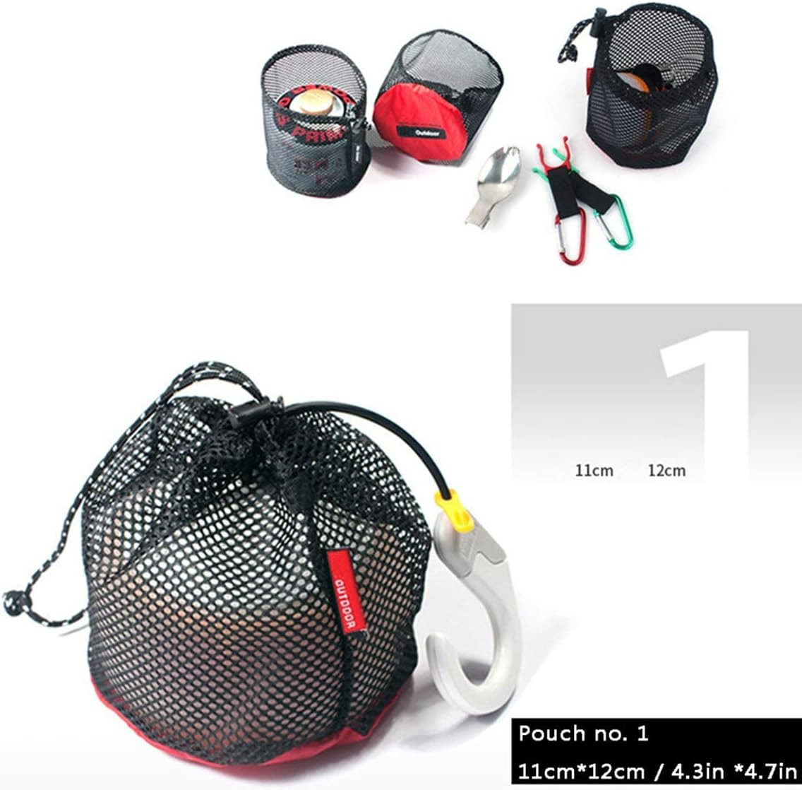 Drawstring Bag Nylon Cinch and Ditty Stuff Pouch,Mesh-Stuff-Sack for Camping Tra