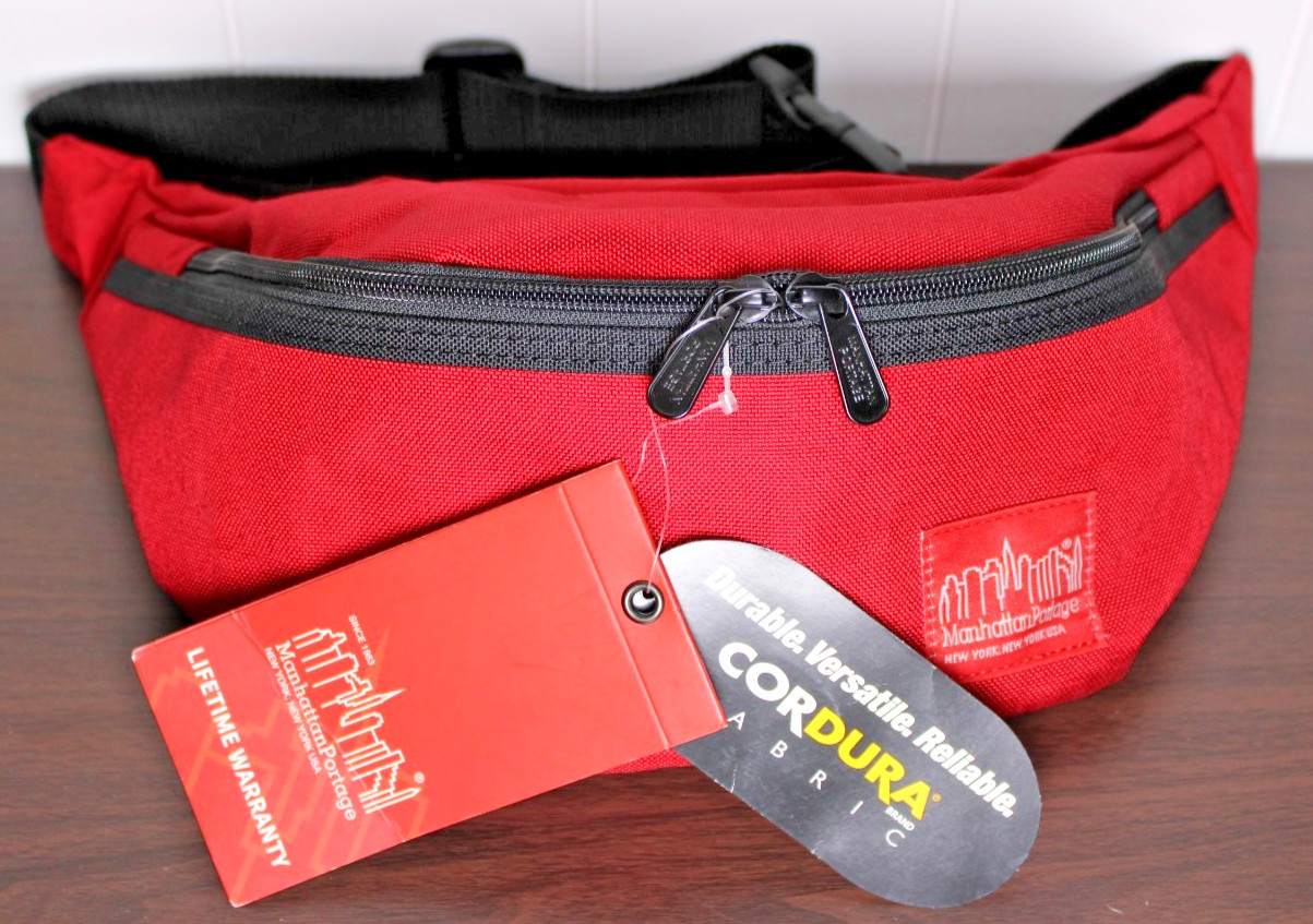 Manhattan Portage Brooklyn Bridge Waist Bag Fanny Pack RED Retail $45
