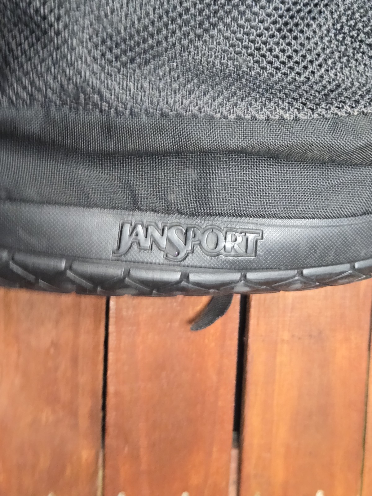 Vintage Rubber Bottom Jansport Backpack Black
