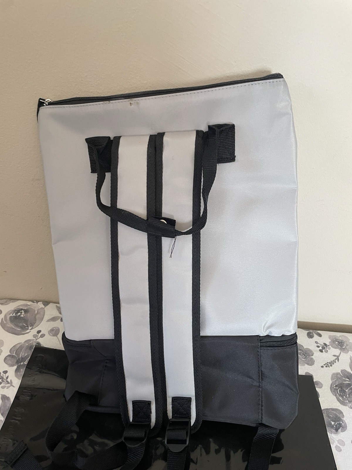 DSW Backpack Light Grey & Black Nylon NWOT