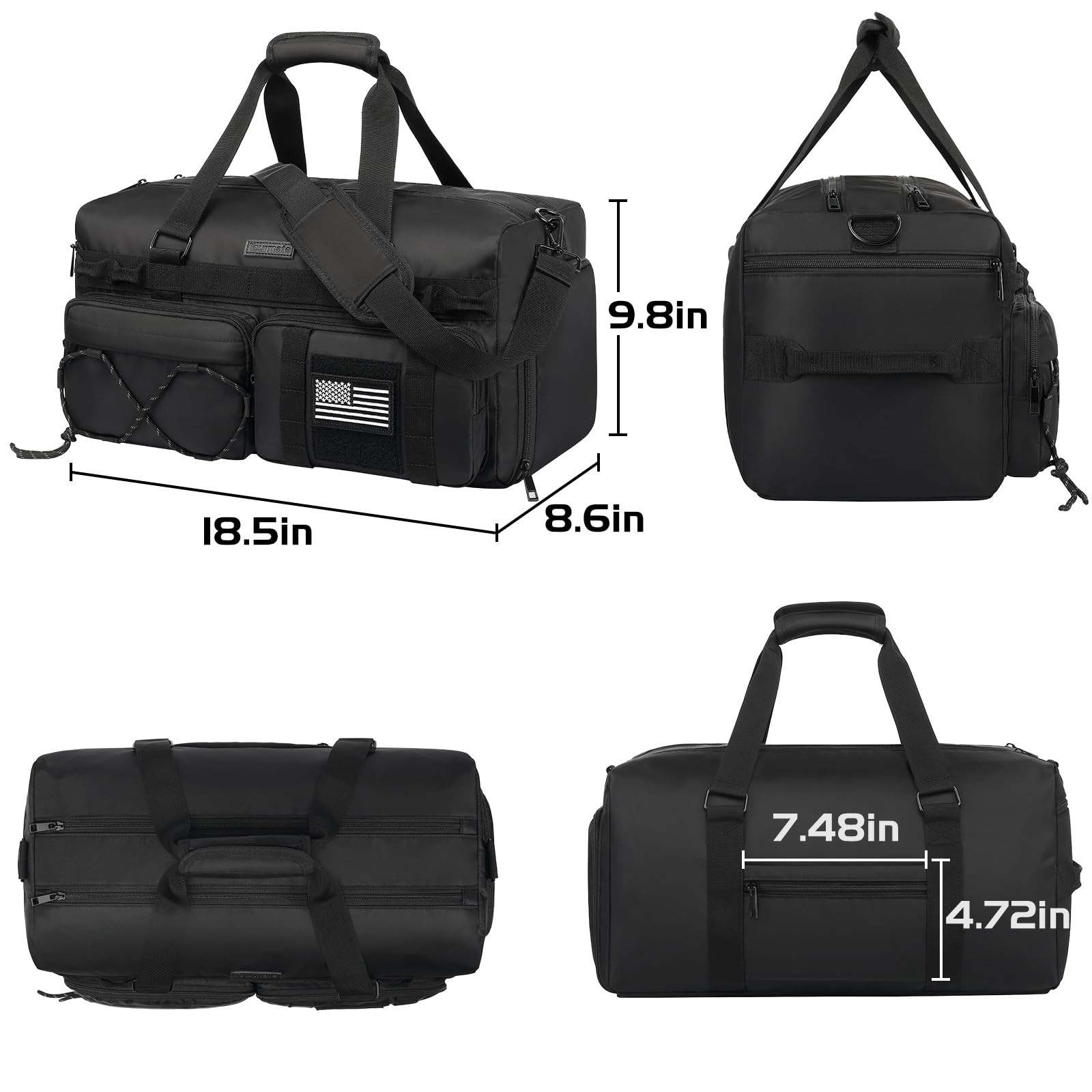 Gym Bag 18.5x9x9.8in Water-Resistant Sports Duffel – for Fitness, Travel, Dance