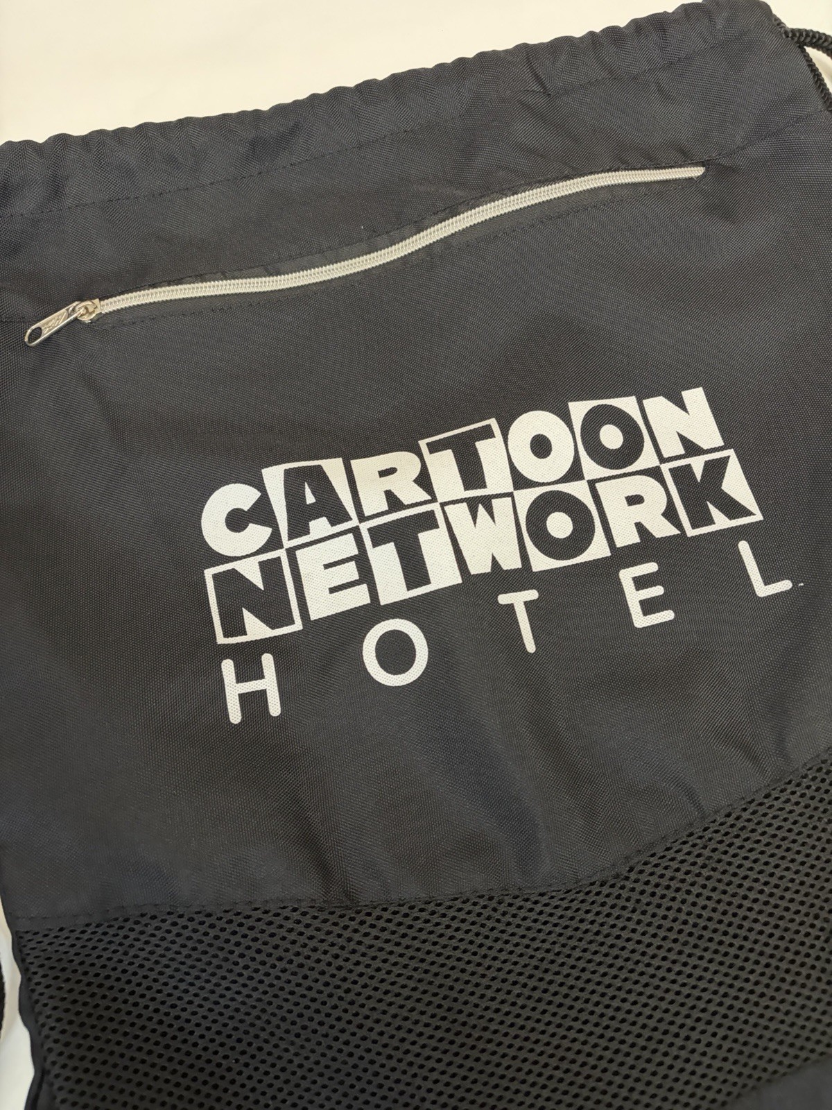 Cartoon Network Hotel Draw String Backpack – Out Of Business Black Mesh Promo