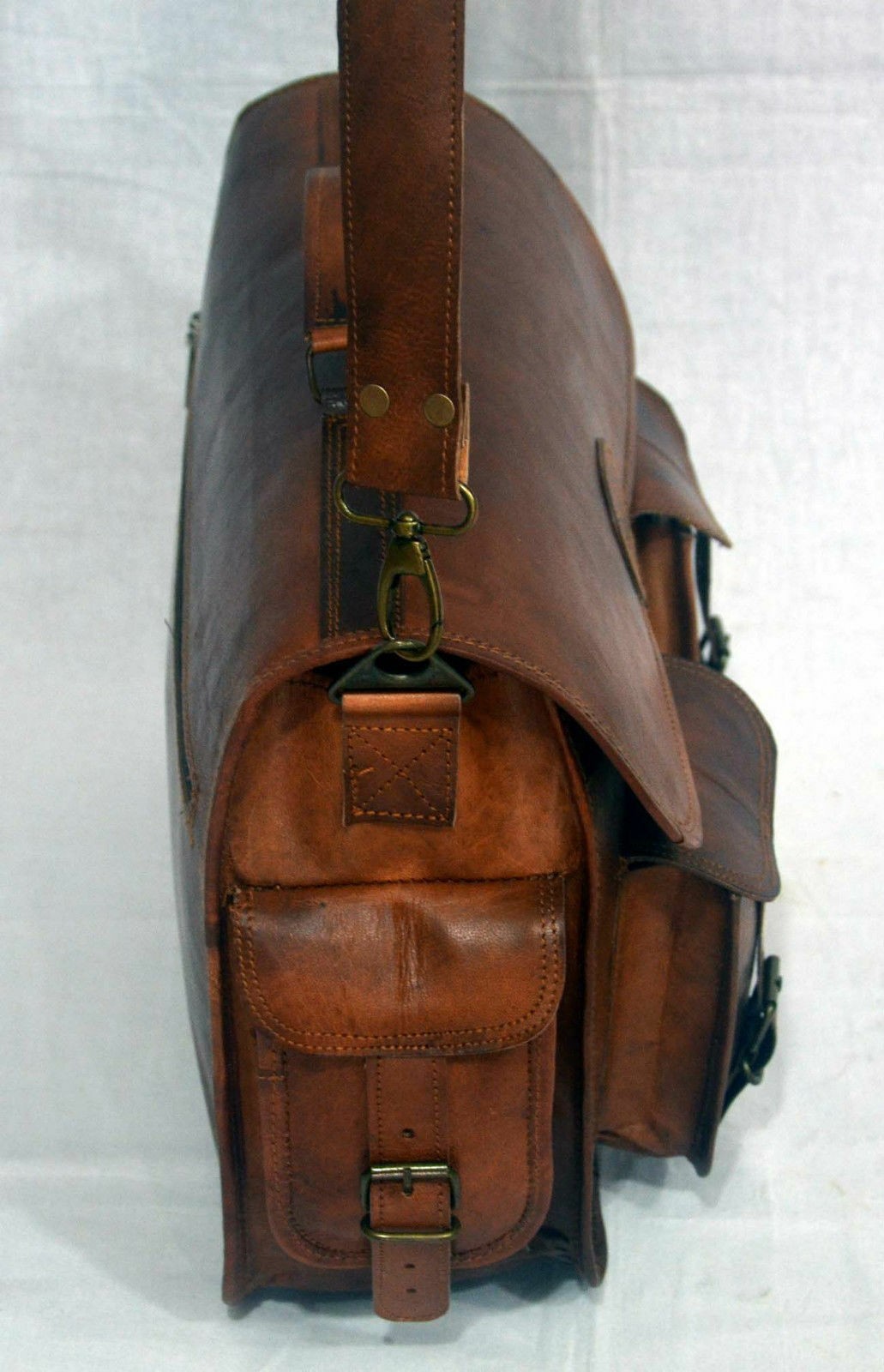 New Leather Messenger Laptop Bag Computer Distressed Brown Satchel Briefcase Men