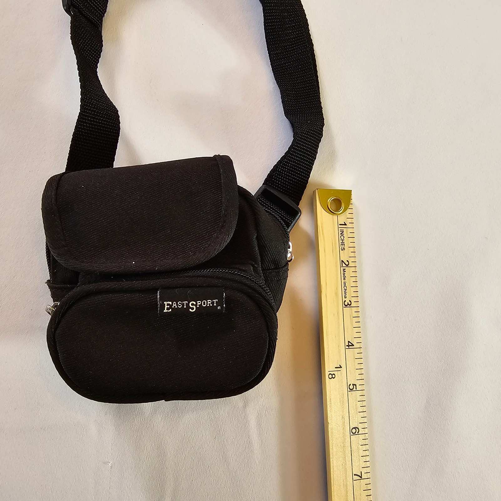 Eastsport Black Utility Pouch Bag Small Crossbody Belt Clip 2 Pocket