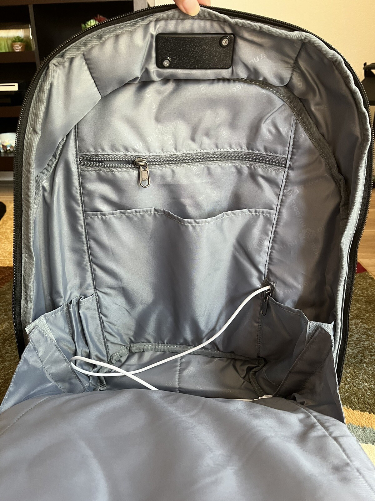 Gray Combination No. TSA Lock USB Charging Laptop School Business Backpack Bag L