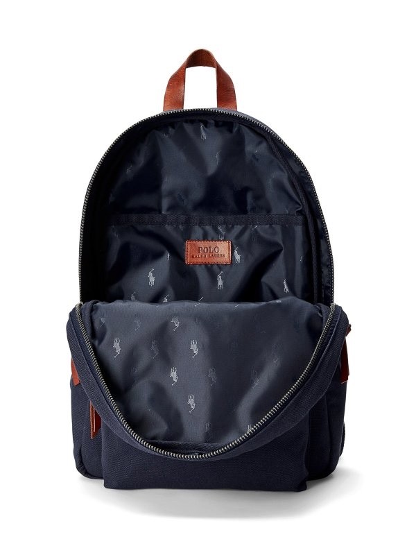 Ralph Lauren Polo Bear Backpack Navy Logo Embroidered Flag New With Tags