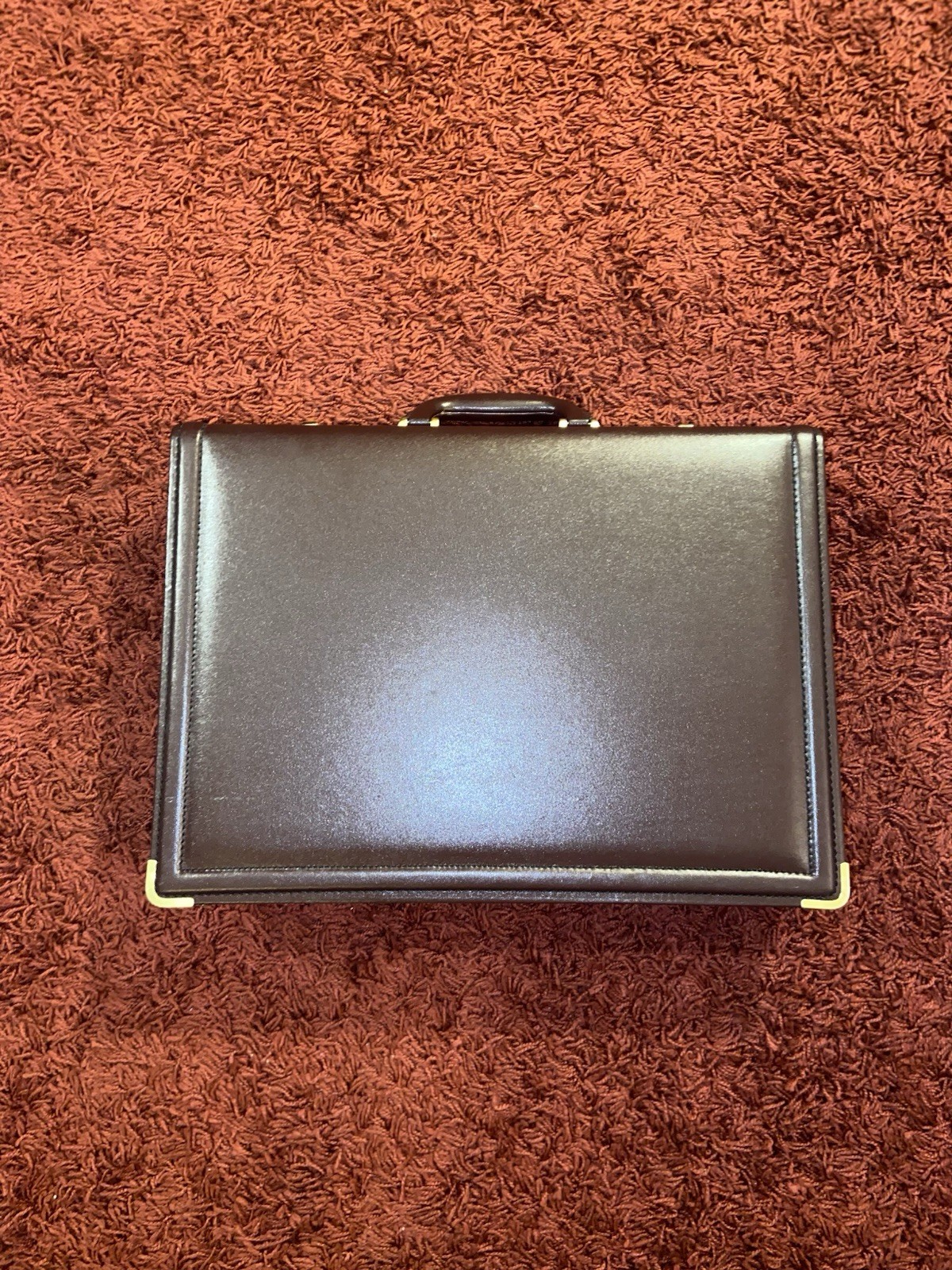 Burgundy Leather Briefcase w/ Combination Lock Executive Business Attache Case