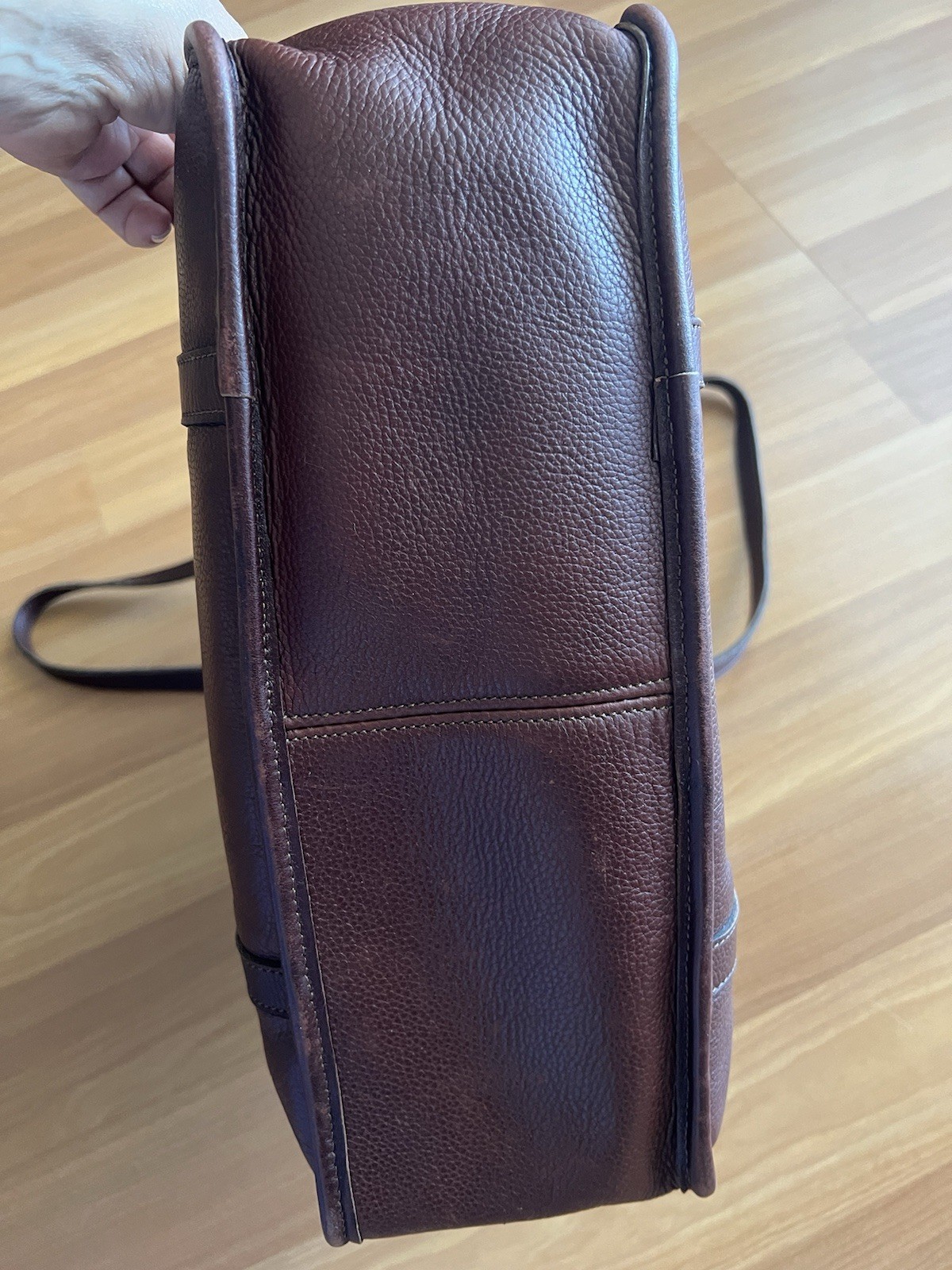 Jack Georges Brown Pebbled Leather Work Tote Laptop Bag USA Made