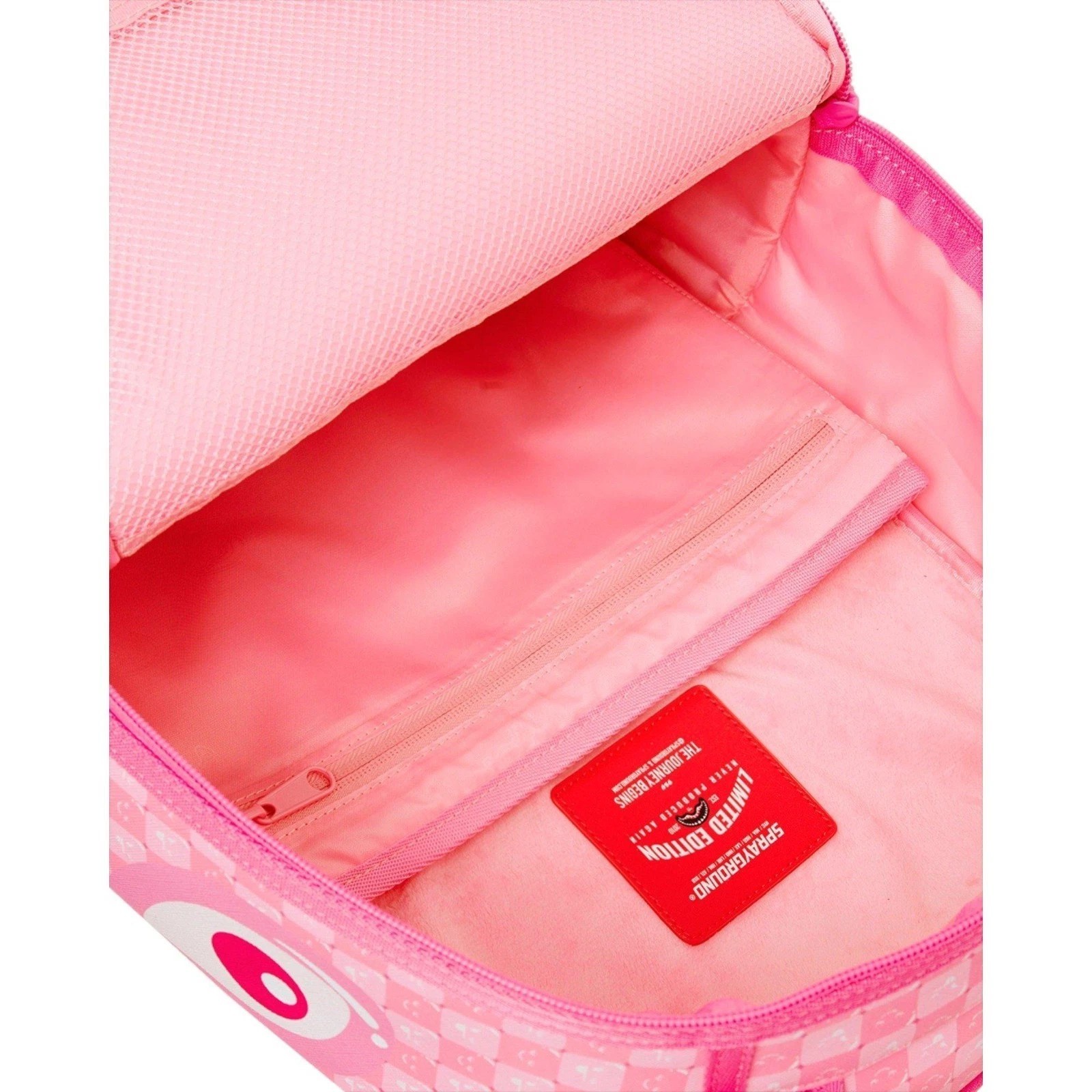 🔥🔥 Sprayground Pink Check Faces Backpack New Bookbag Large School Travel Bag
