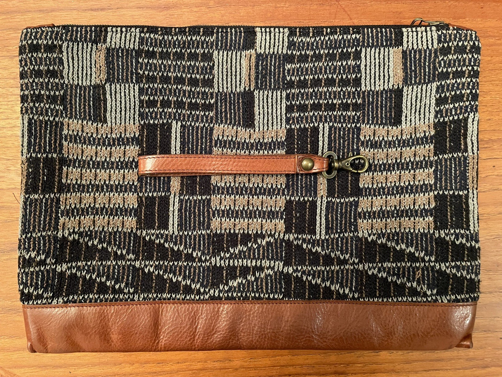 Missoni Multicolored Knit, Leather, And Canvas Clutch Bag | Unisex