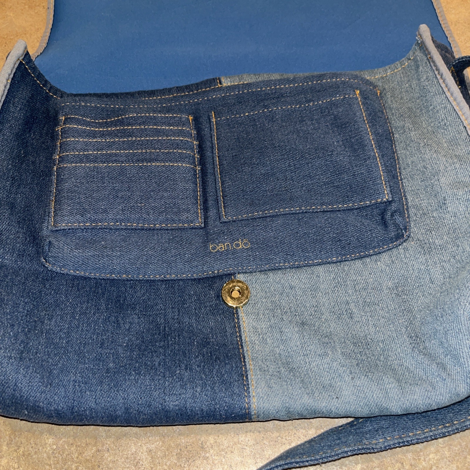 Brand Ban.do Denim Logged On Laptop Bag Boho Hippie Style. Padded w/pockets