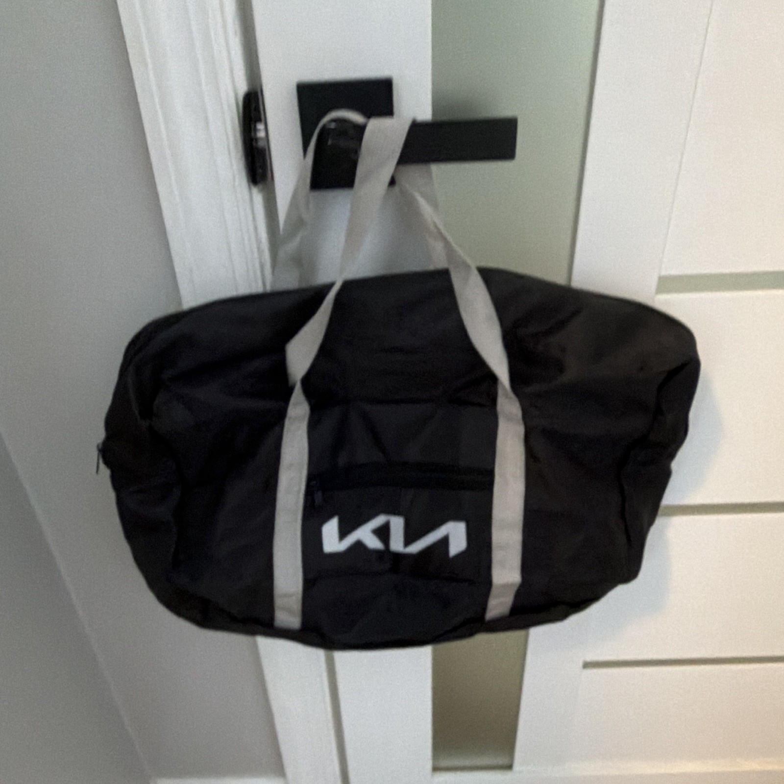 KIA Camouflage Duffle Bag Black/Gray Zip Closure Double Handles Unisex