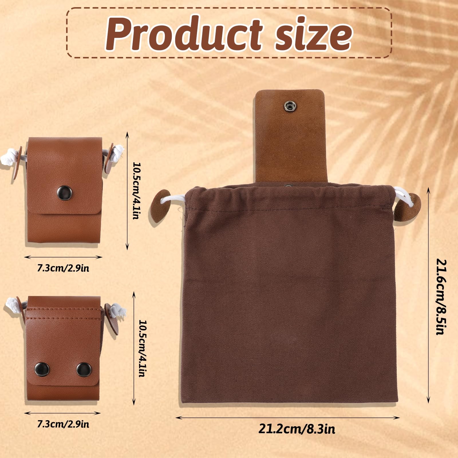 Foraging Pouch Leather Canvas Collapsible Bag Water Resistant Outdoor Camping US