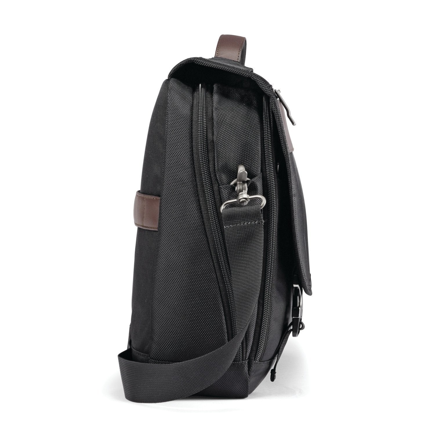 Samsonite Kombi Flapover Briefcase ( Black/Brown ) Black/Brown U2