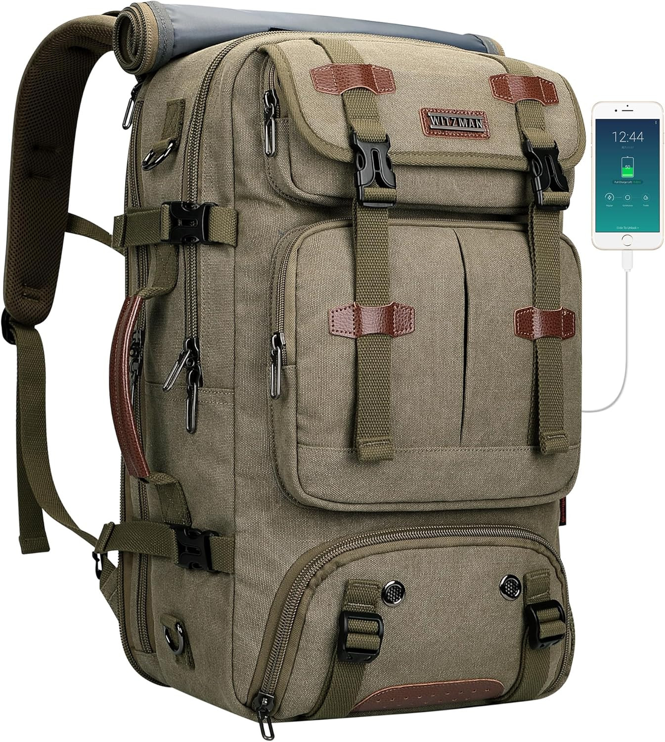 Travel Backpack for Men 40L Large Carry-On Airline Approved Convertible 3 in 1 L