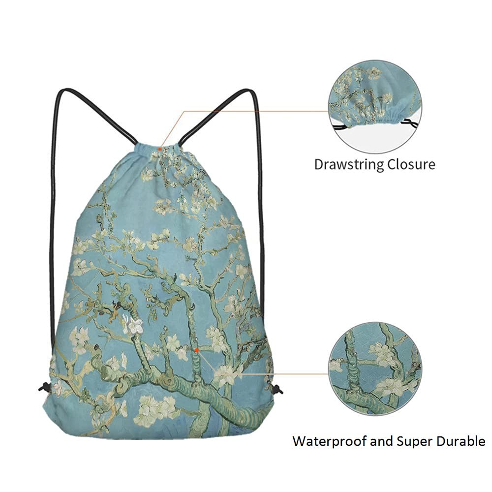 Apricot Blossom Drawstring Bags Backpack Bag Blooming Flowers Spring Branch R…