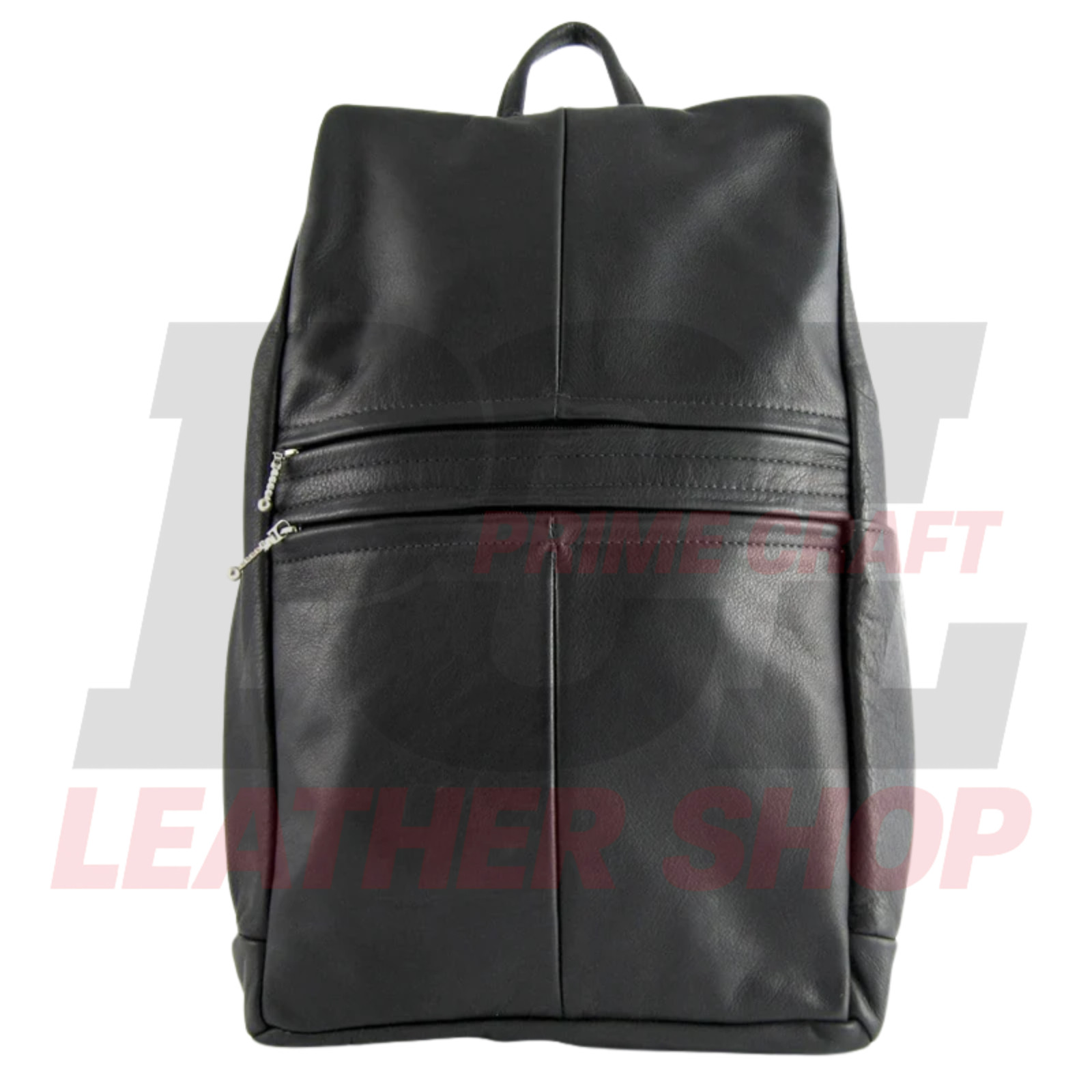 Genuine Leather Backpack Black Soft Slouchy Rucksack Water Bottle Pocket