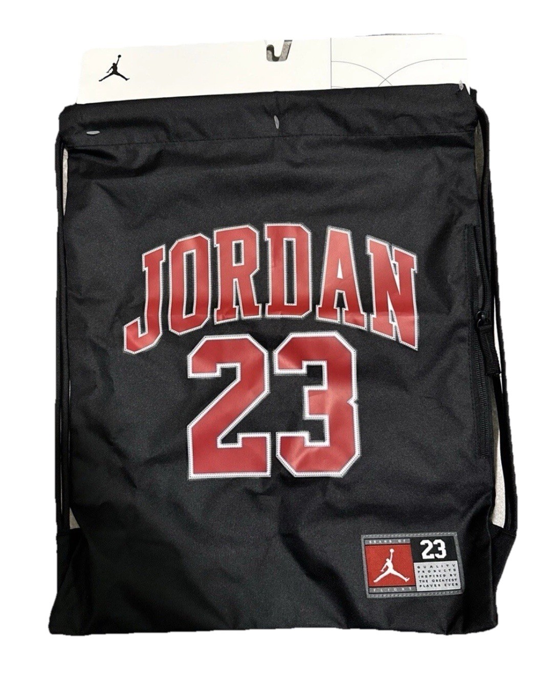 Nike Air Jordan 23 Bulls Jersey Gym Sack Backpack Bred Black / Red 9A0757-023