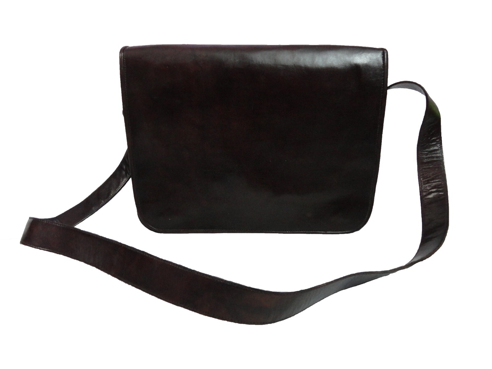 15 In Real Leather Messenger Bag Office School Laptop Satchel Shoulder Bags