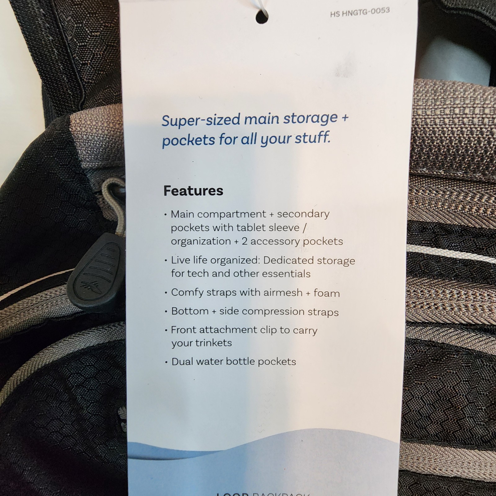 High Sierra Loop Backpack 33L Travel Work Backpack Black/Charcoal