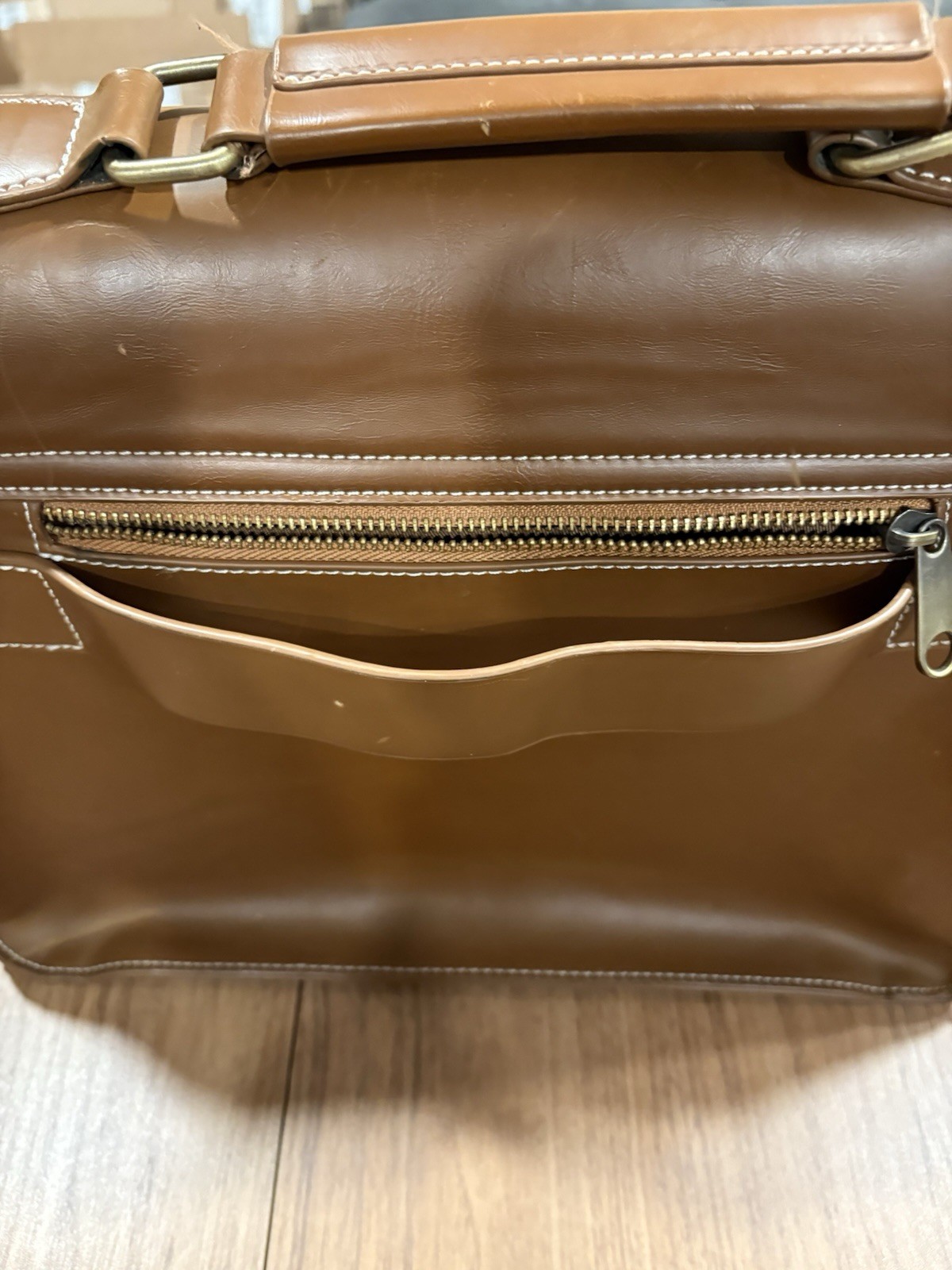 Brown Leather Messenger Bag Briefcase Satchel Laptop Crossbody Mens