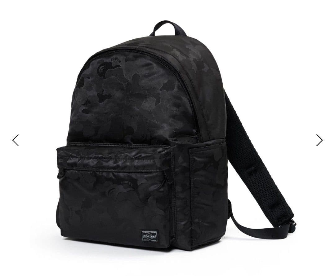 A BATHING APE Porter Daypack 26cm Black Camo ABC Camouflage Used in Japan