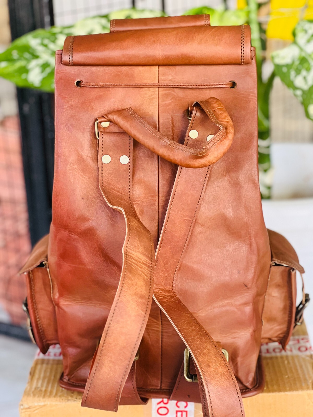 20″ New Genuine Leather Backpack Rucksack Travel Bag For Men’s and Women’s