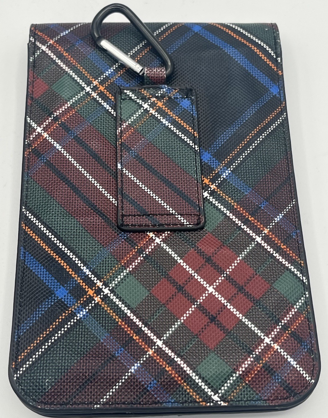 Plaid Tartan Belt Bag with Carabiner
